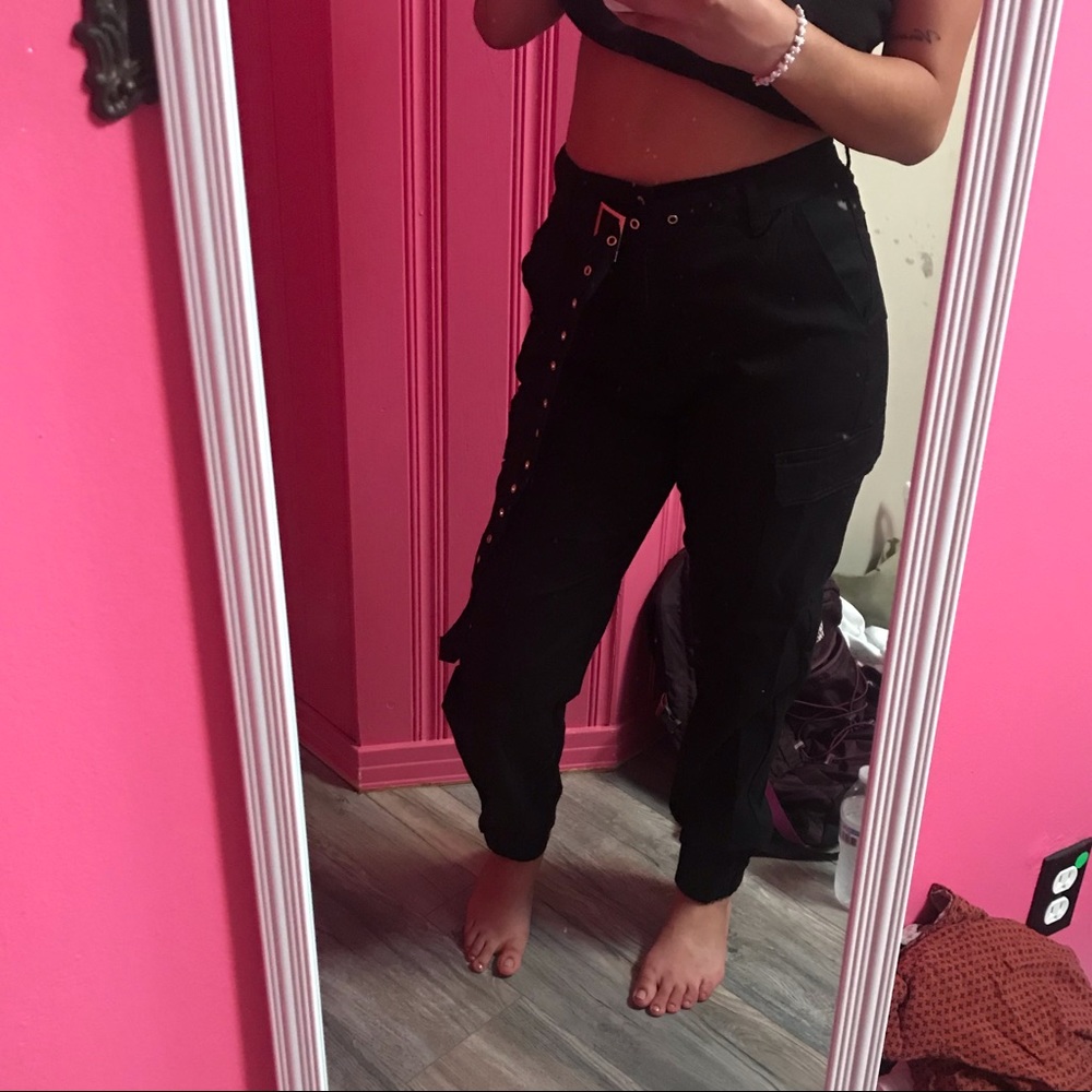 Black cargo pants